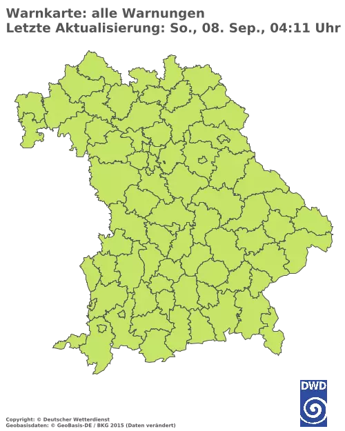 Aktuelle Wetterwarnungen für  Nürnberger Land