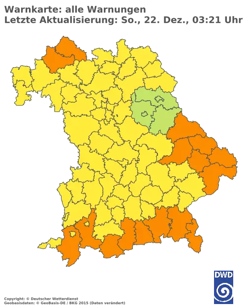 Aktuelle Wetterwarnungen für  Nürnberger Land