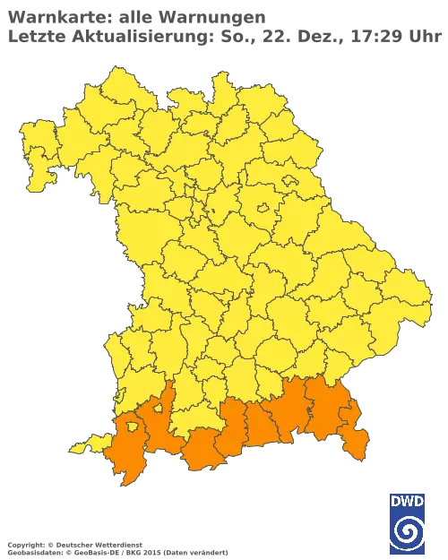 Aktuelle Wetterwarnungen für  Nürnberger Land