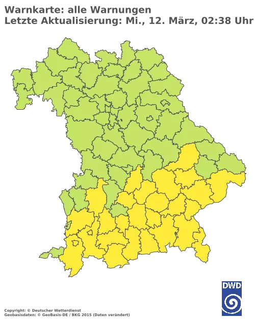 Aktuelle Wetterwarnungen für  Nürnberger Land