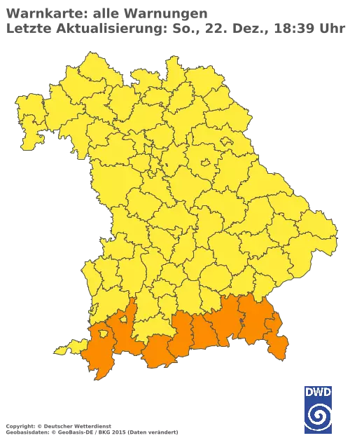 Aktuelle Wetterwarnungen für  Nürnberger Land