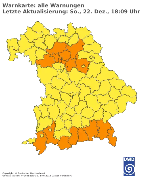 Aktuelle Wetterwarnungen für  Nürnberger Land