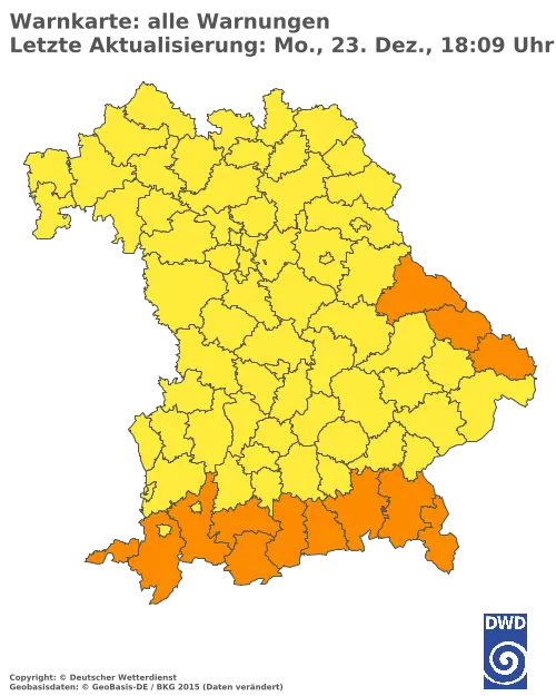 Aktuelle Wetterwarnungen für  Nürnberger Land