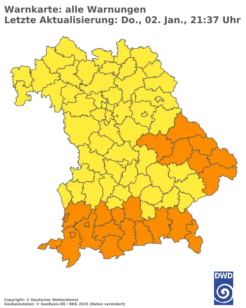 Aktuelle Wetterwarnungen für  Nürnberger Land