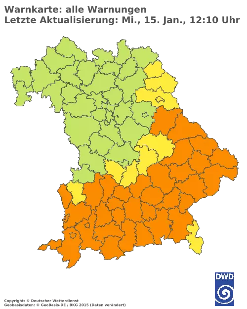 Aktuelle Wetterwarnungen für  Nürnberger Land